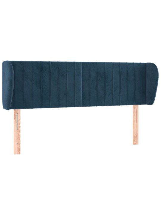 Čelo postele typu ušák tmavě modré 147x23x78/88 cm samet