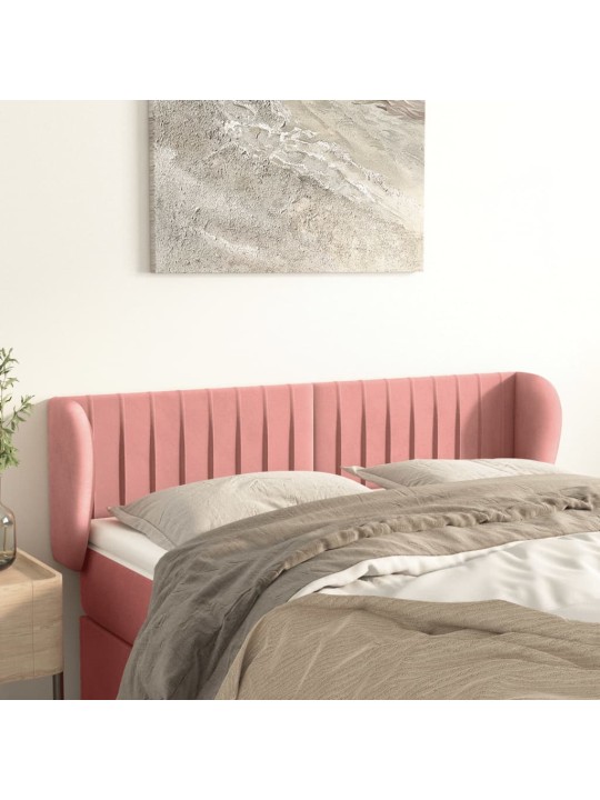 Čelo postele typu ušák růžová 147x23x78/88 cm samet
