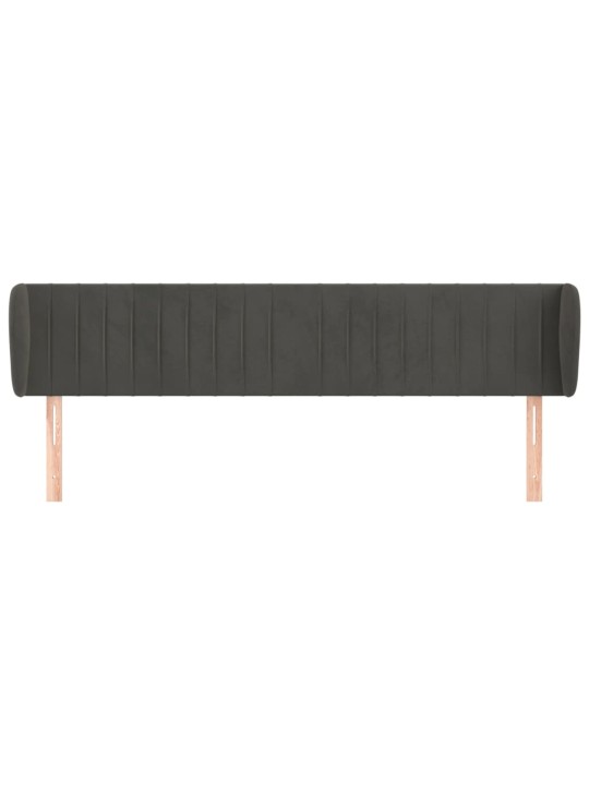 Čelo postele typu ušák tmavě šedé 163x23x78/88 cm samet