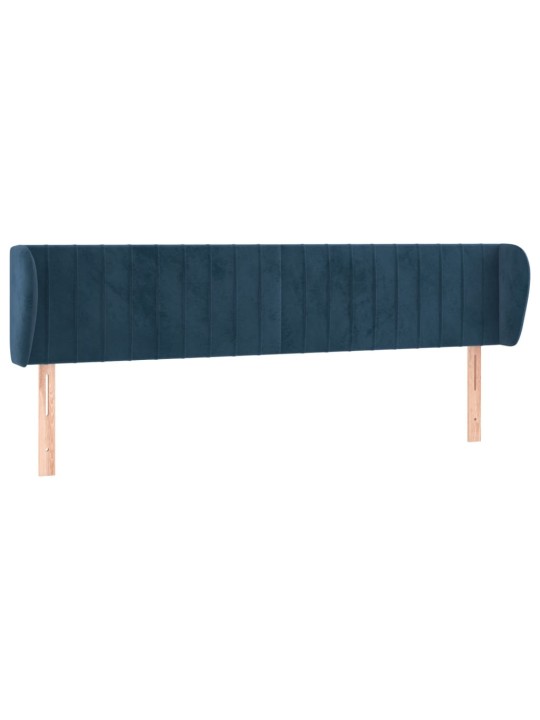Čelo postele typu ušák tmavě modré 163x23x78/88 cm samet