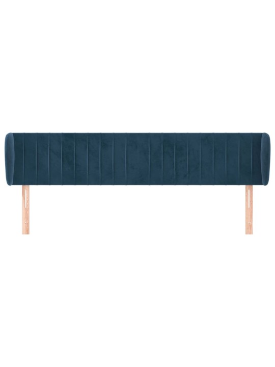 Čelo postele typu ušák tmavě modré 163x23x78/88 cm samet