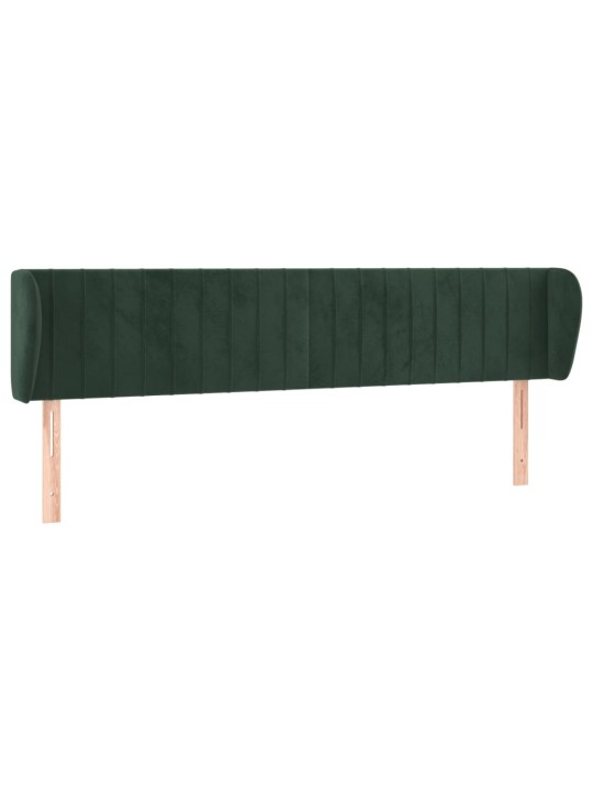 Čelo postele typu ušák tmavě zelené 183x23x78/88 cm samet
