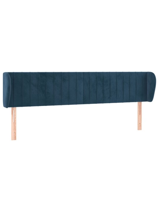 Čelo postele typu ušák tmavě modré 183x23x78/88 cm samet