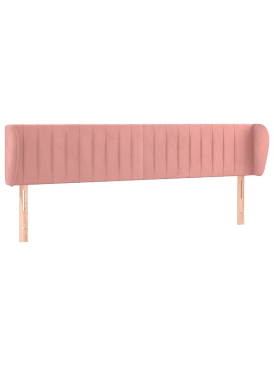 Čelo postele typu ušák růžová 183x23x78/88 cm samet