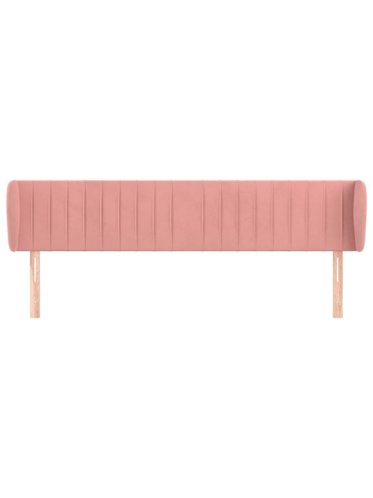 Čelo postele typu ušák růžová 183x23x78/88 cm samet