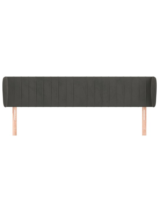 Čelo postele typu ušák tmavě šedé 203x23x78/88 cm samet