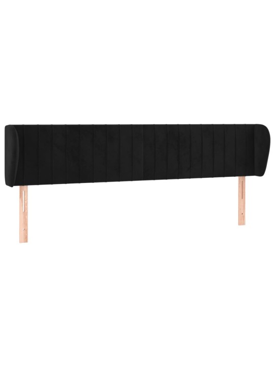 Čelo postele typu ušák černé 203x23x78/88 cm samet