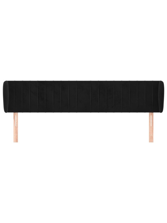 Čelo postele typu ušák černé 203x23x78/88 cm samet
