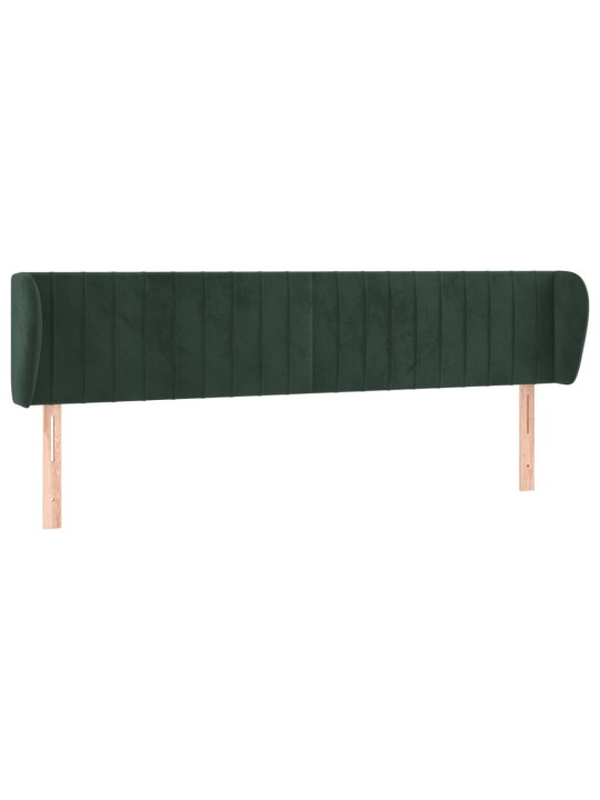 Čelo postele typu ušák tmavě zelené 203x23x78/88 cm samet