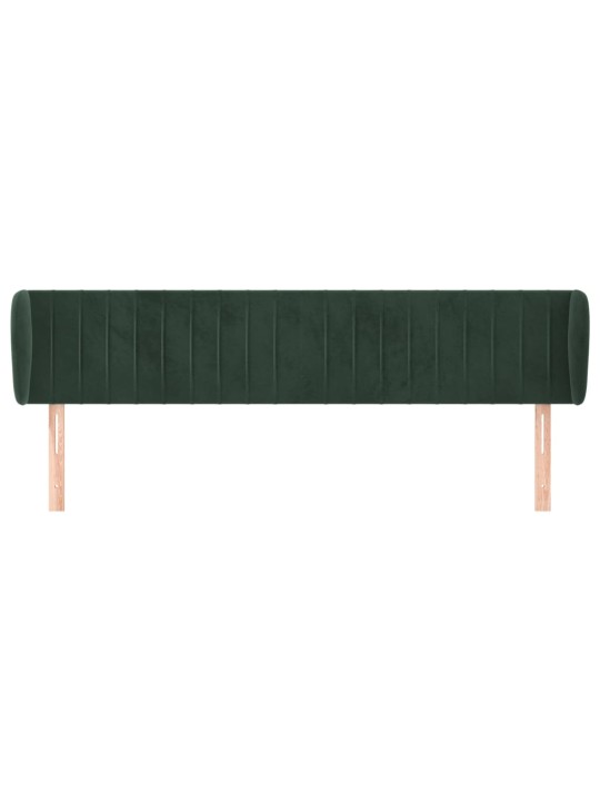 Čelo postele typu ušák tmavě zelené 203x23x78/88 cm samet