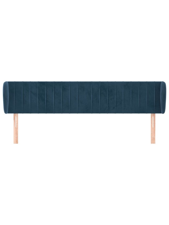 Čelo postele typu ušák tmavě modré 203x23x78/88 cm samet