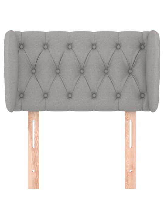 Čelo postele typu ušák světle šedé 83x23x78/88 cm textil