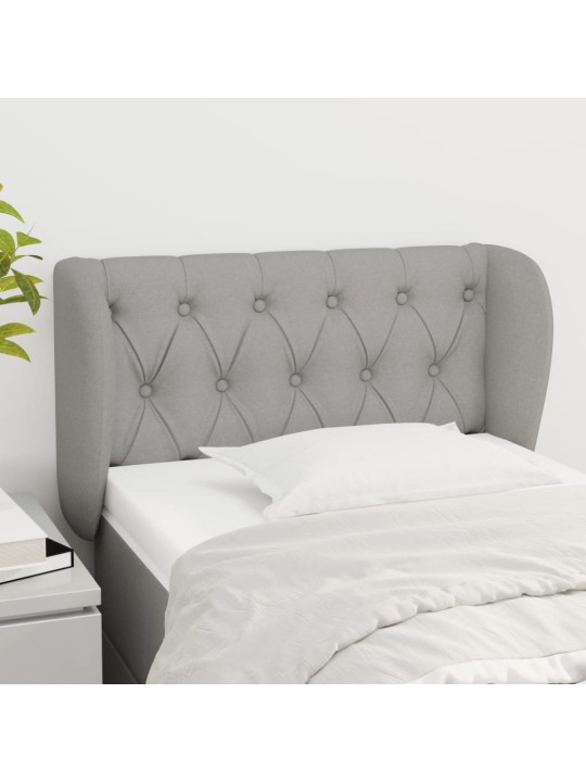 Čelo postele typu ušák světle šedé 83x23x78/88 cm textil