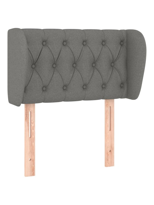 Čelo postele typu ušák tmavě šedé 83x23x78/88 cm textil