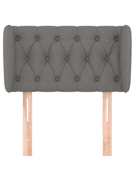 Čelo postele typu ušák tmavě šedé 83x23x78/88 cm textil