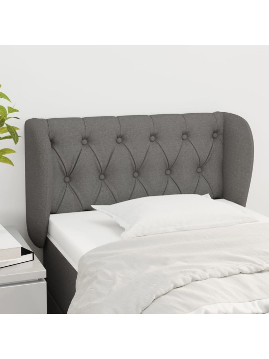 Čelo postele typu ušák tmavě šedé 83x23x78/88 cm textil