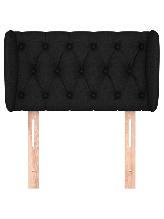 Čelo postele typu ušák černé 83x23x78/88 cm textil
