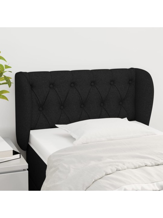 Čelo postele typu ušák černé 83x23x78/88 cm textil