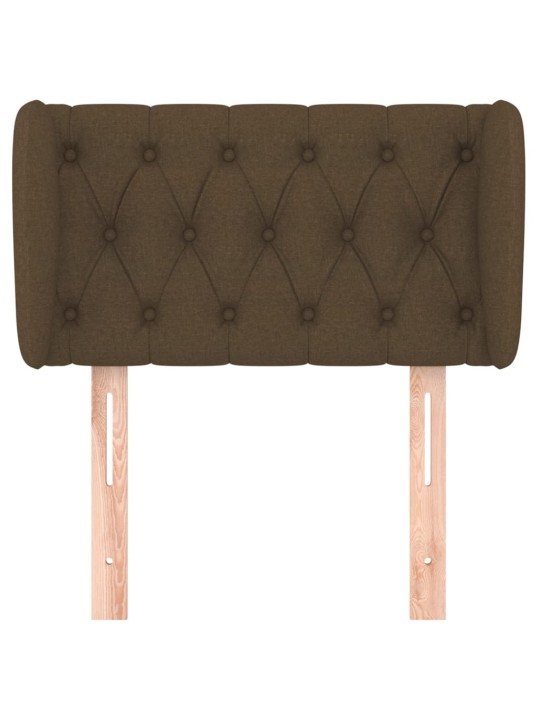 Čelo postele typu ušák tmavě hnědé 83x23x78/88 cm textil