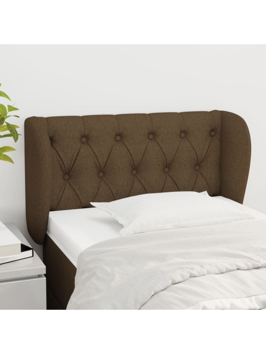 Čelo postele typu ušák tmavě hnědé 83x23x78/88 cm textil