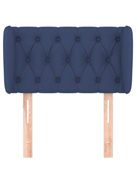 Čelo postele typu ušák modré 83x23x78/88 cm textil