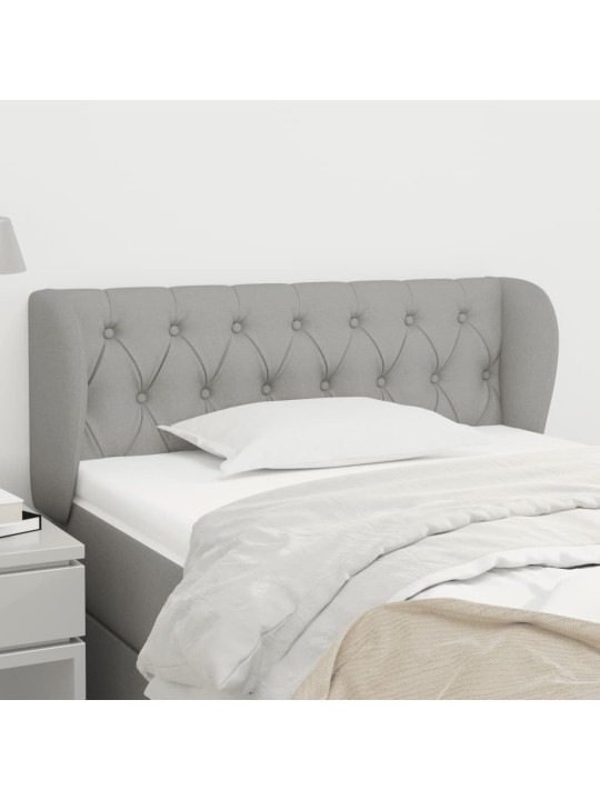 Čelo postele typu ušák světle šedé 93x23x78/88 cm textil