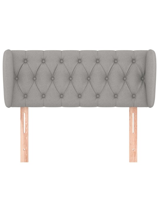 Čelo postele typu ušák světle šedé 103x23x78/88 cm textil