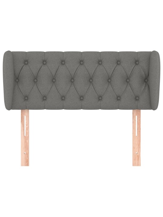 Čelo postele typu ušák tmavě šedé 103x23x78/88 cm textil