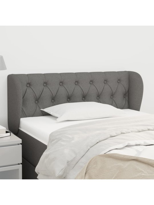 Čelo postele typu ušák tmavě šedé 103x23x78/88 cm textil