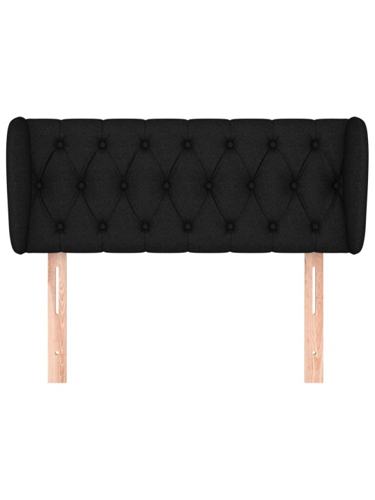 Čelo postele typu ušák černé 103x23x78/88 cm textil