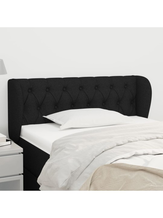 Čelo postele typu ušák černé 103x23x78/88 cm textil