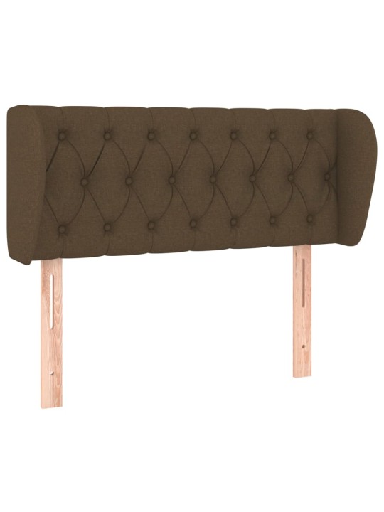 Čelo postele typu ušák tmavě hnědé 103x23x78/88 cm textil