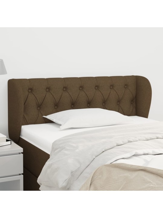 Čelo postele typu ušák tmavě hnědé 103x23x78/88 cm textil