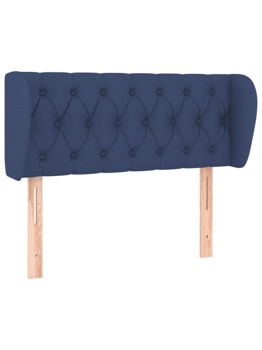 Čelo postele typu ušák modré 103x23x78/88 cm textil