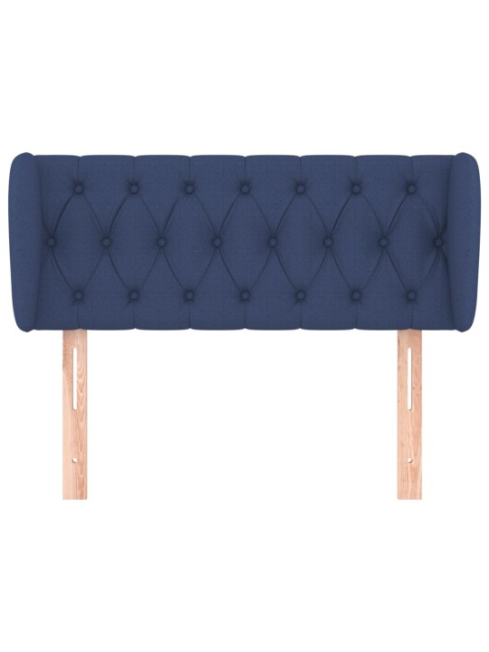 Čelo postele typu ušák modré 103x23x78/88 cm textil