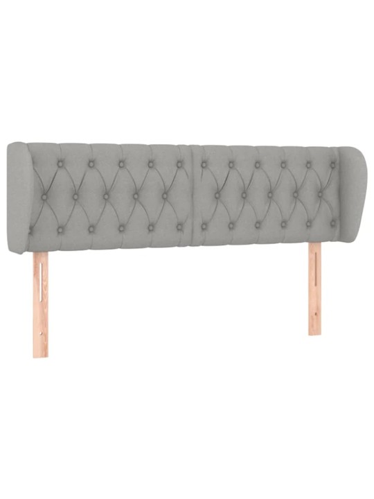 Čelo postele typu ušák světle šedé 147x23x78/88 cm textil