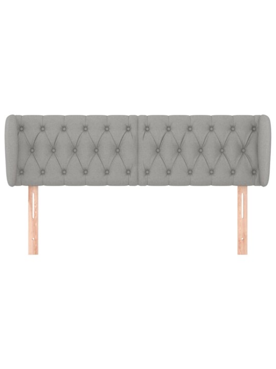 Čelo postele typu ušák světle šedé 147x23x78/88 cm textil