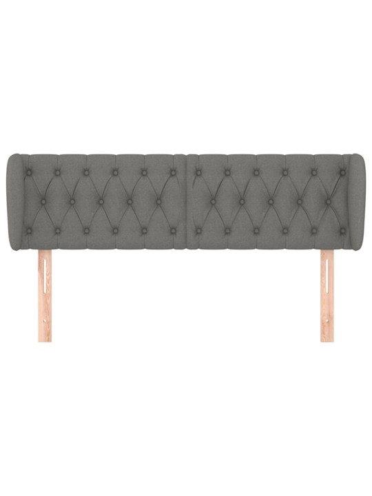Čelo postele typu ušák tmavě šedé 147x23x78/88 cm textil
