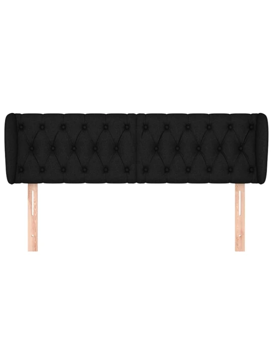 Čelo postele typu ušák černé 147x23x78/88 cm textil