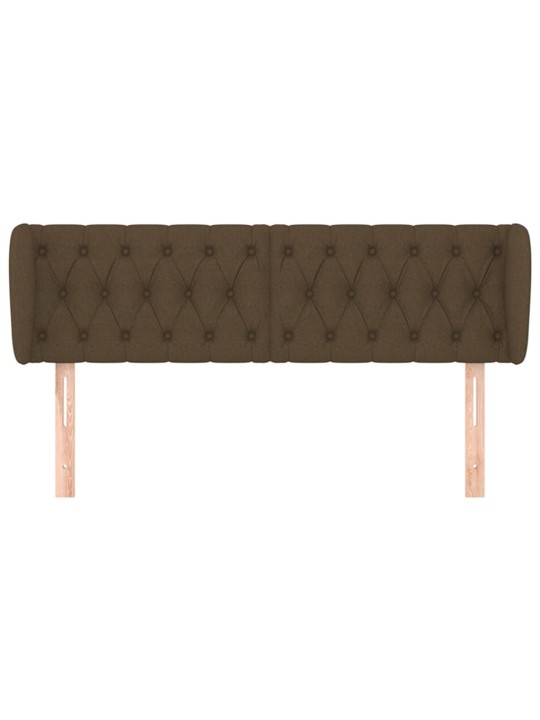 Čelo postele typu ušák tmavě hnědé 147x23x78/88 cm textil