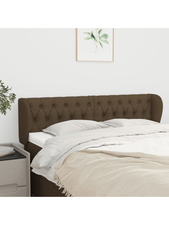 Čelo postele typu ušák tmavě hnědé 147x23x78/88 cm textil