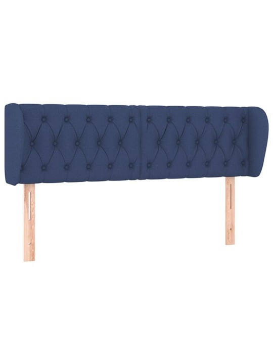 Čelo postele typu ušák modré 147x23x78/88 cm textil