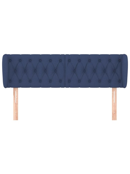 Čelo postele typu ušák modré 147x23x78/88 cm textil