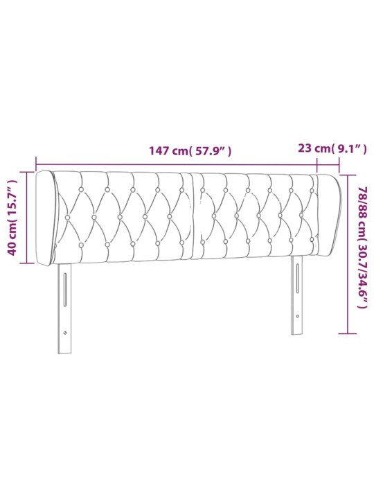 Čelo postele typu ušák zelené 147x23x78/88 cm textil