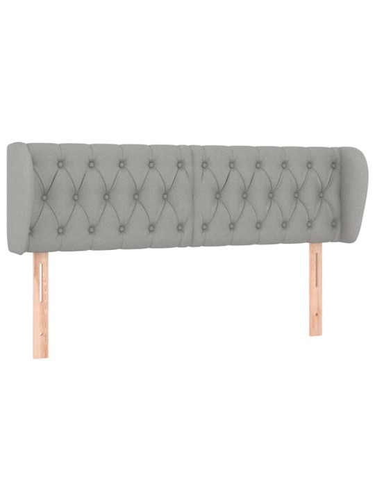 Čelo postele typu ušák světle šedé 163x23x78/88 cm textil