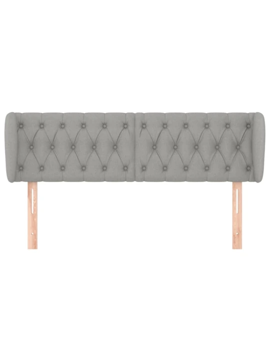 Čelo postele typu ušák světle šedé 163x23x78/88 cm textil