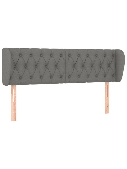 Čelo postele typu ušák tmavě šedé 163x23x78/88 cm textil