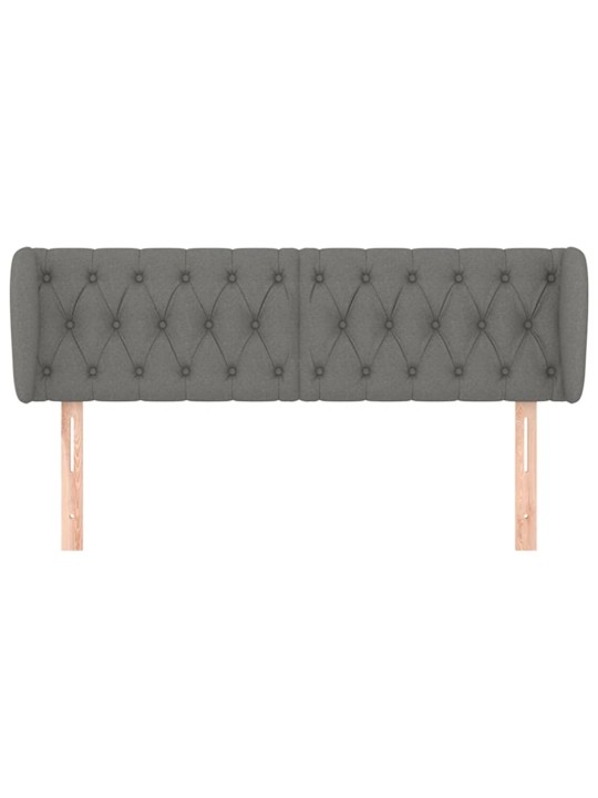 Čelo postele typu ušák tmavě šedé 163x23x78/88 cm textil
