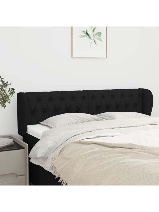 Čelo postele typu ušák černé 163x23x78/88 cm textil