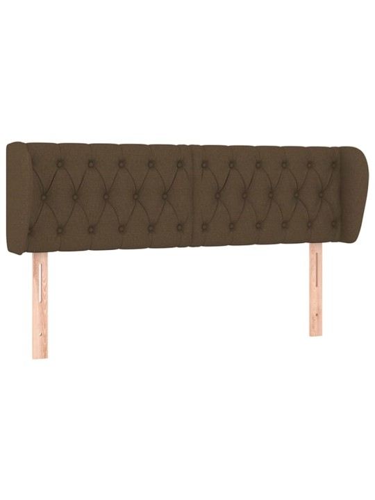 Čelo postele typu ušák tmavě hnědé 163x23x78/88 cm textil